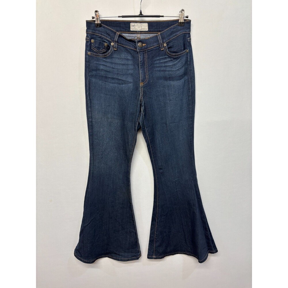 Free People Women Flare Bell Bottom Jeans Size 31 Blue Denim C035 -6